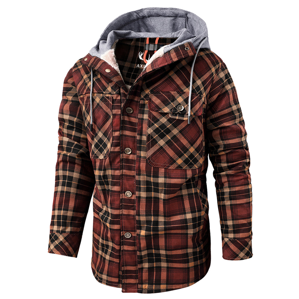 Men's - Lumberjack Hoodie - Cosy Flannel Material - Stylish Casual Wear for All Seasons