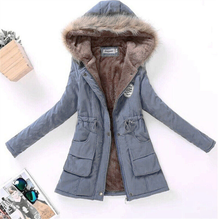 Slim-fit parka with hood, comfortable and fashionable