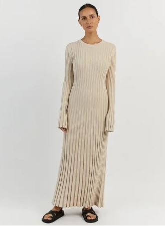 Long knitted dress for women