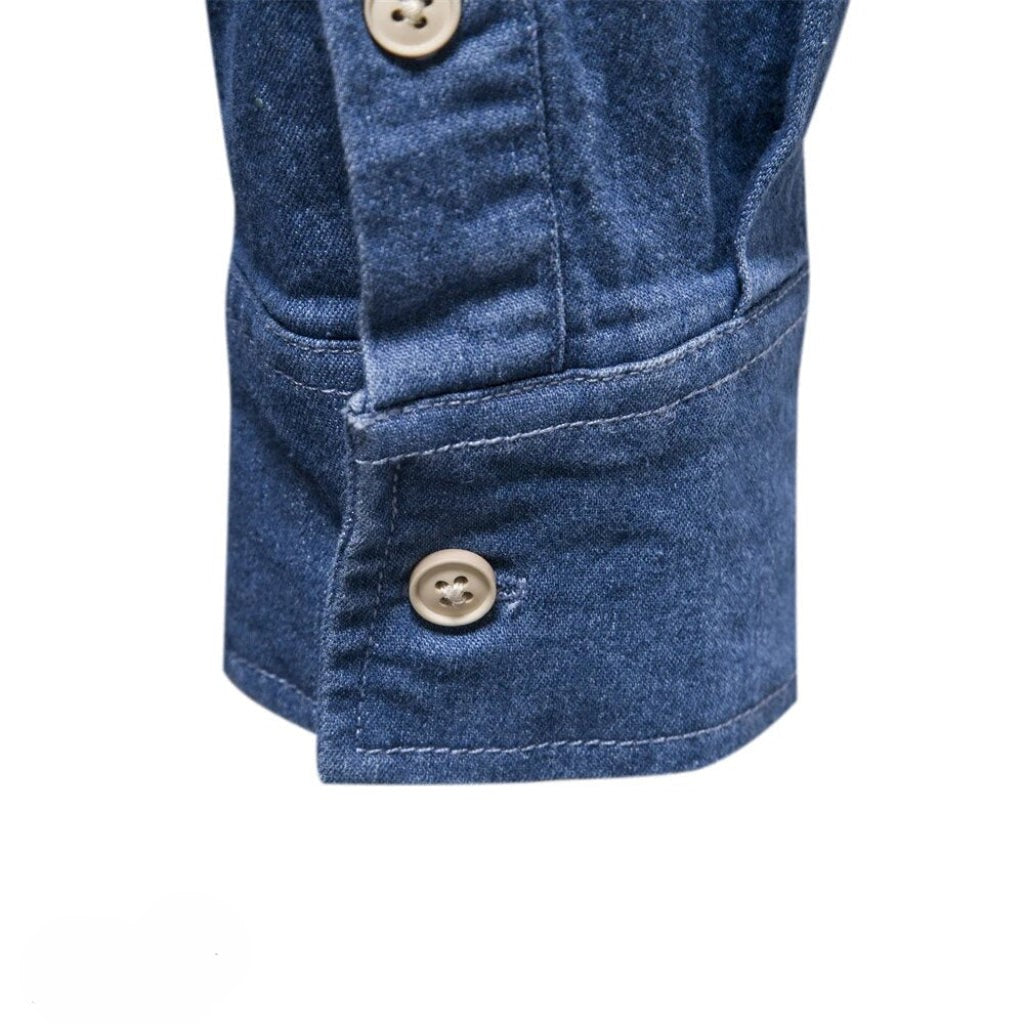 Denim long sleeve shirt with pocket