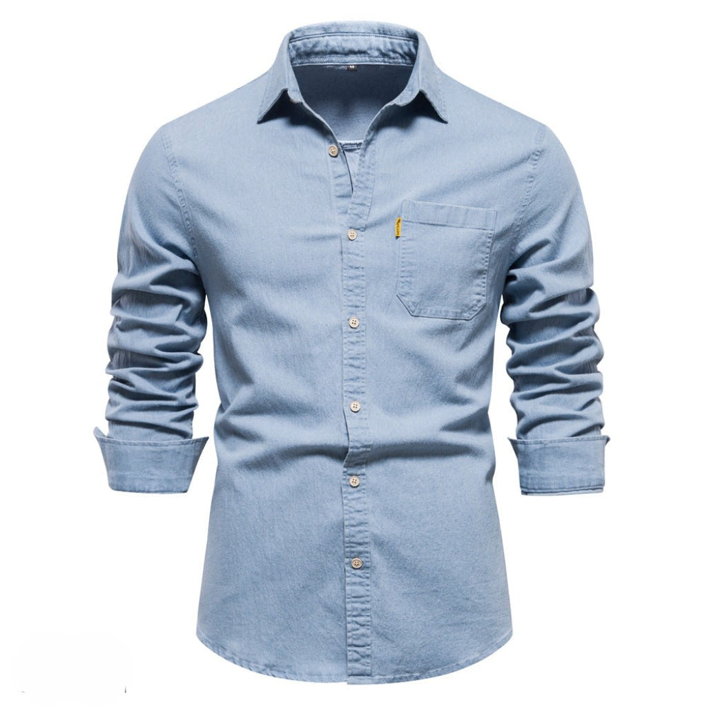 Denim long sleeve shirt with pocket