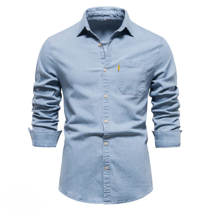 Denim overshirt for men