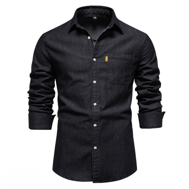 Denim long sleeve shirt with pocket