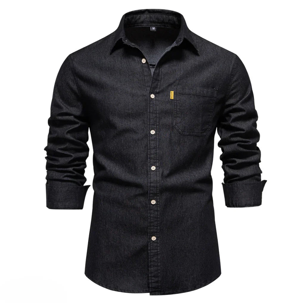 Denim overshirt for men