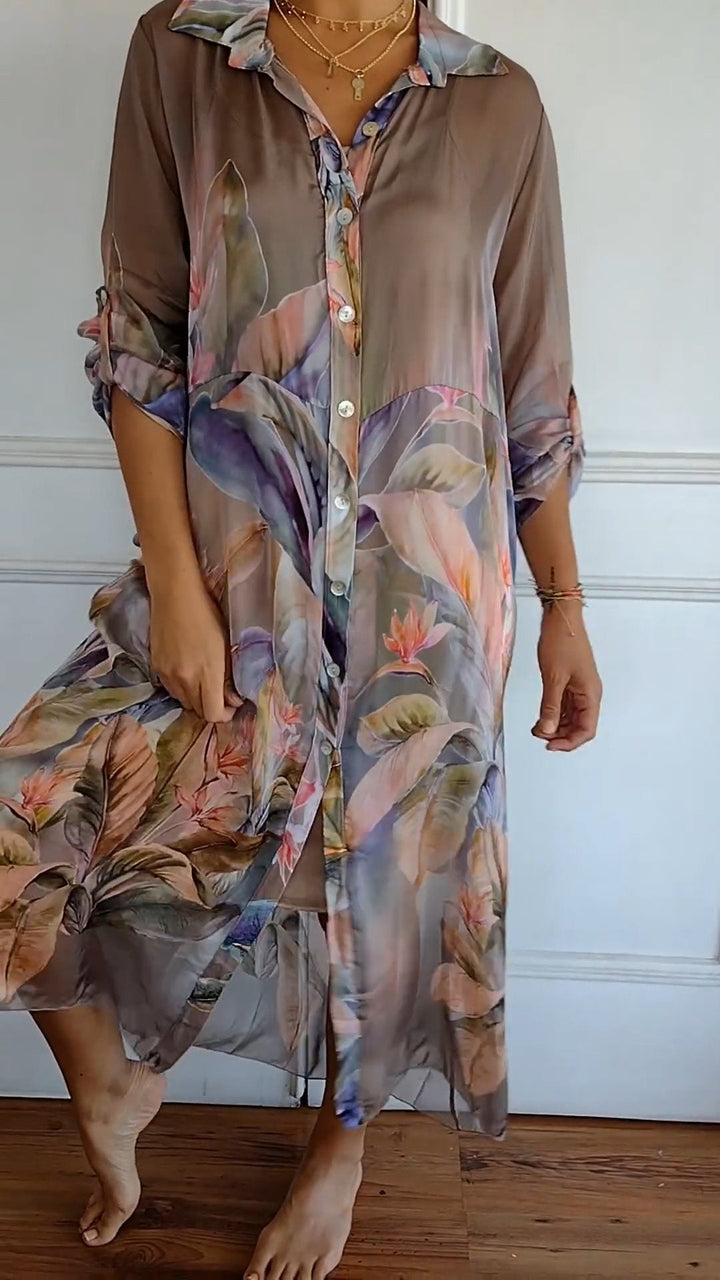 Comfortable Sheer Dress With Print