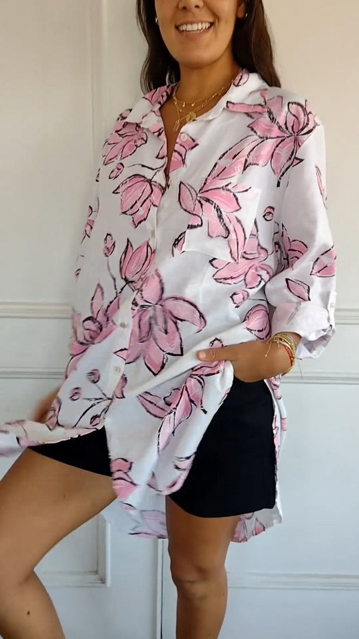 Elegant Printed Shirt Dress