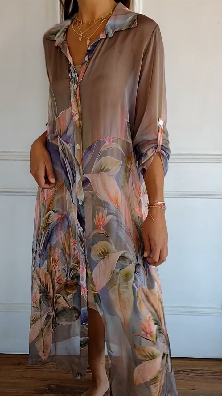 Comfortable Sheer Dress With Print