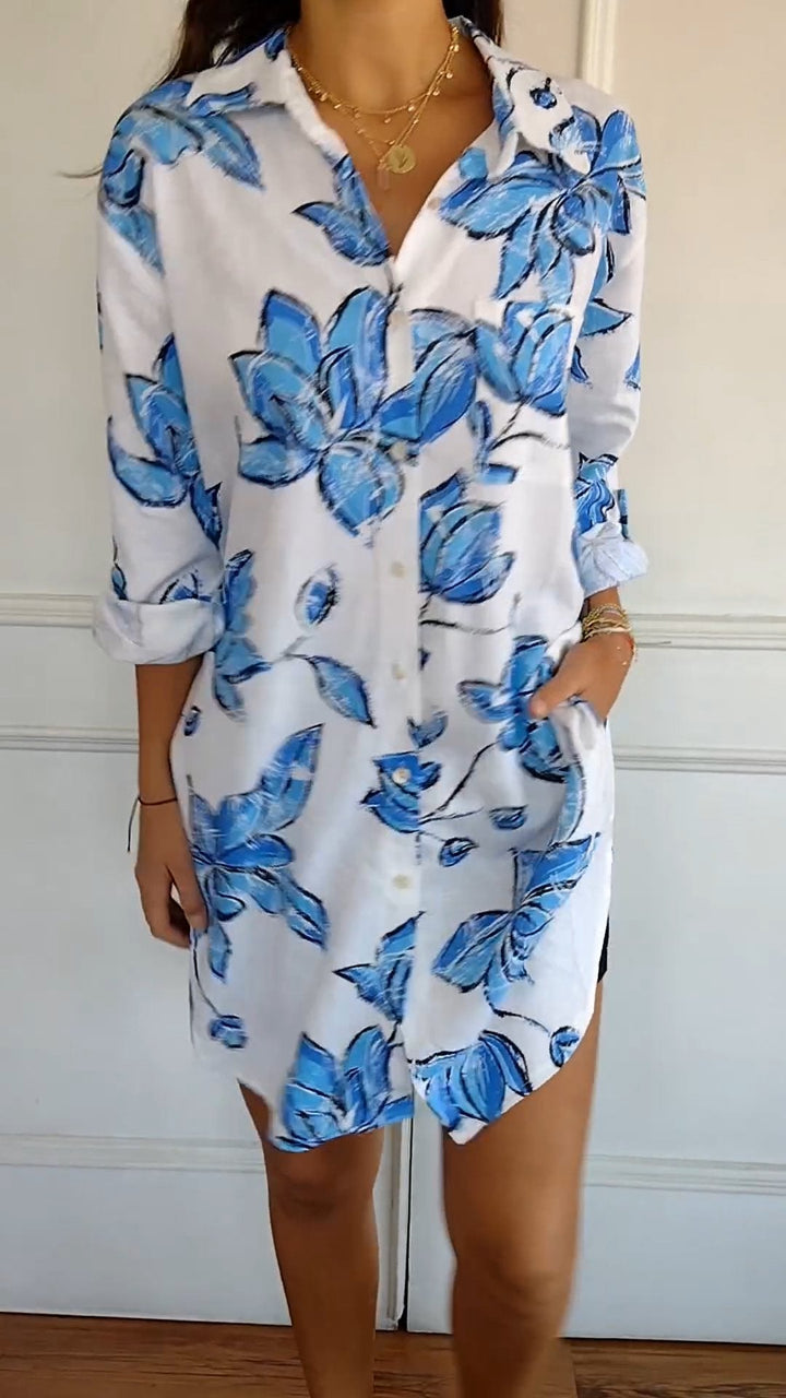 Elegant Shirt Dress With Print