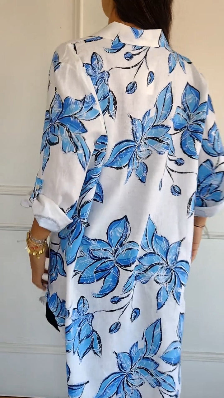 Elegant Printed Shirt Dress