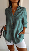 Elegant shirt with pleated hairstyle