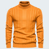 Men - Striped Turtleneck Jumper - Cosy Knit - Stylish Striped Sweater for Casual Wear