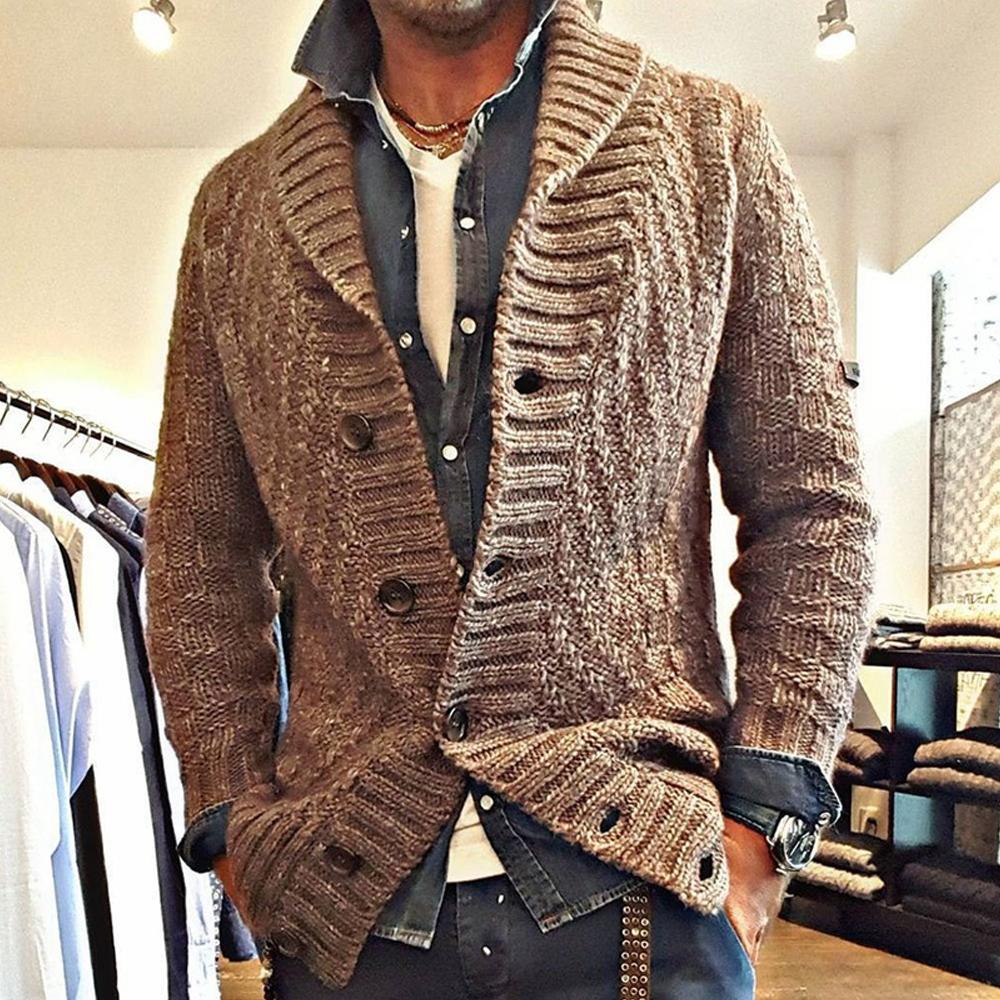 Men's - Vintage Cardigan Jacket - Lapel Knit - Stylish & Comfortable Layering