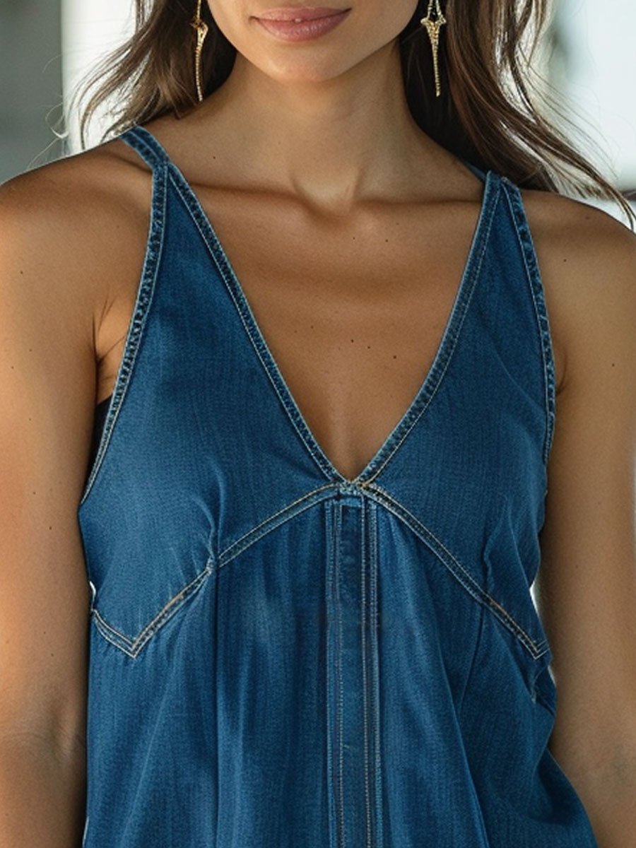 Women's - Retro Blouse Waistcoat - V-Neck & Horizontal Seams - Stylish Vintage Fashion