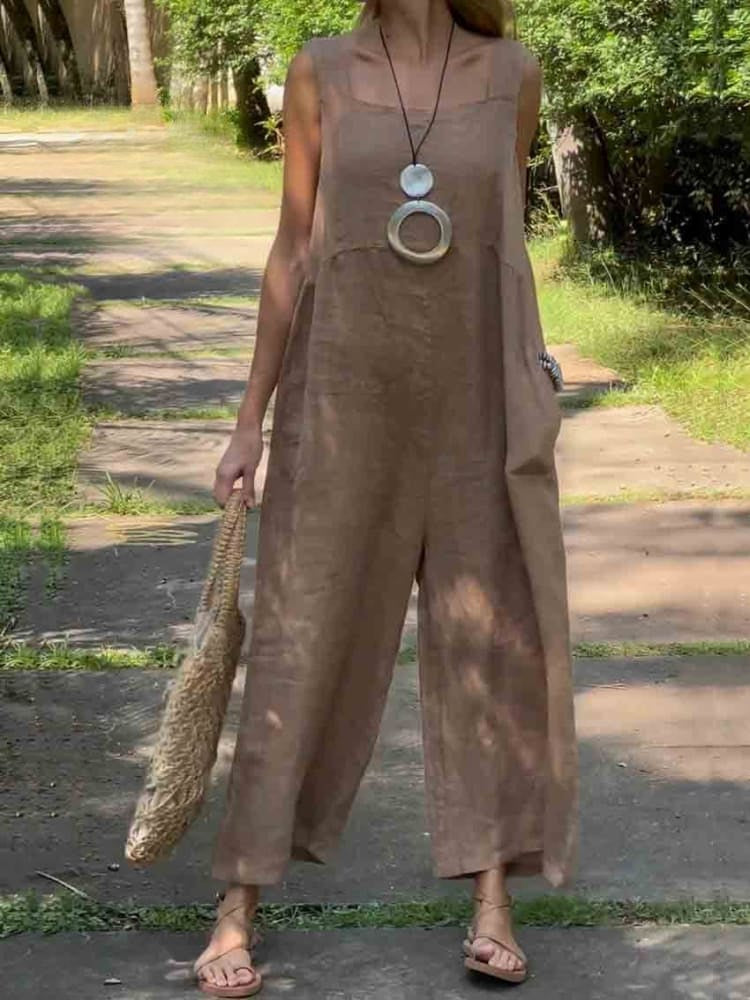 Ladies jumpsuit with wide leg