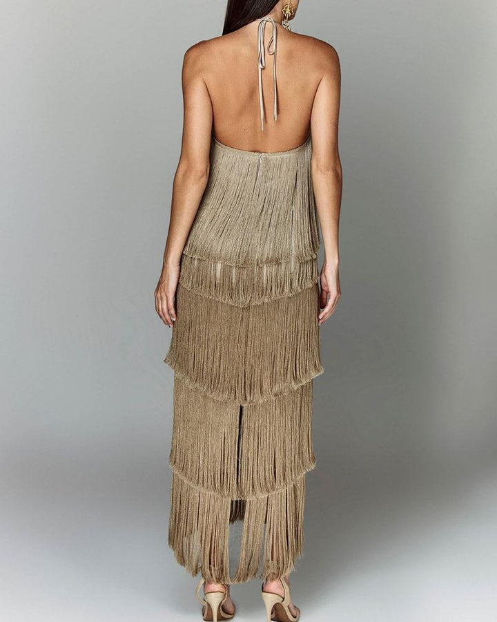 Elegant stylish dress with fringes