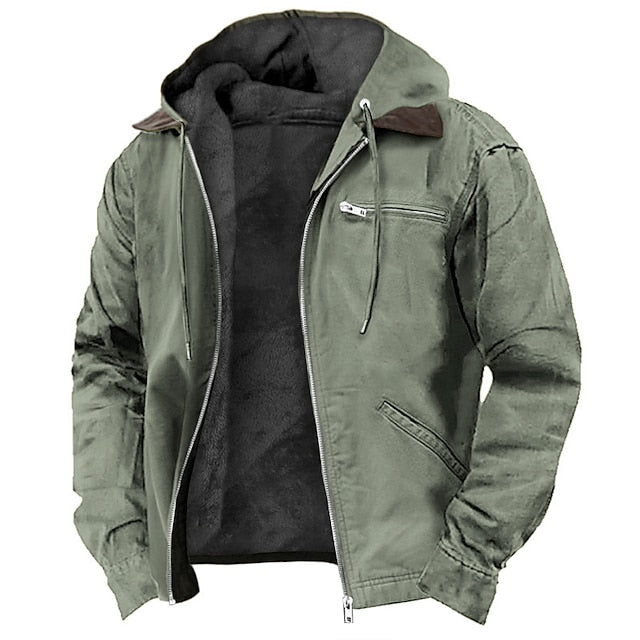 Men - Jacket - Sherpa Lined - Zip-Up Hooded