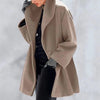 Wool coat with wide collar for women