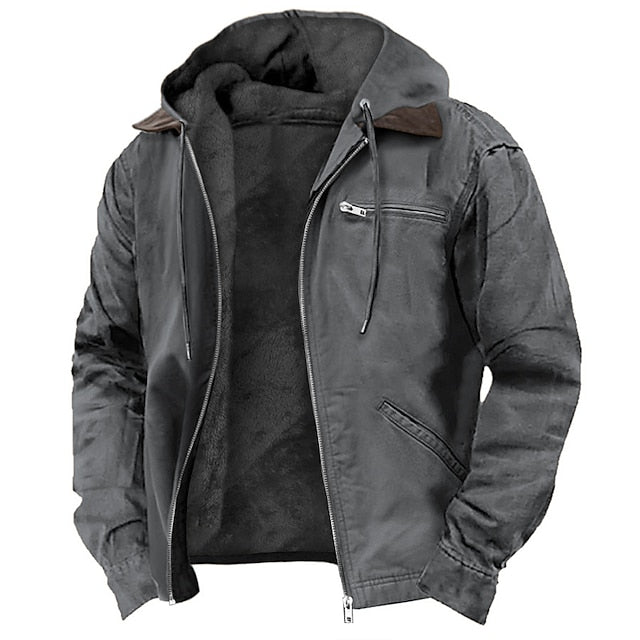 Men - Jacket - Sherpa Lined - Zip-Up Hooded