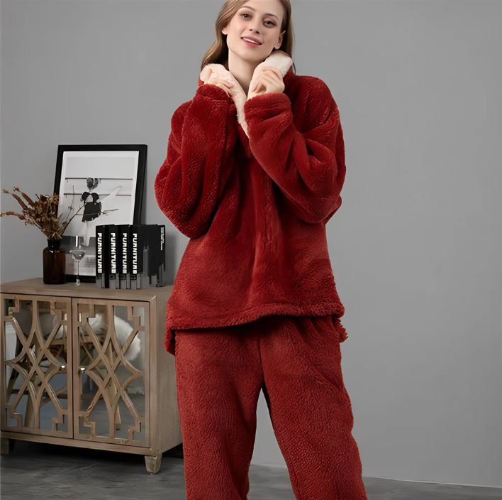 Cosy women's fleece pyjama set