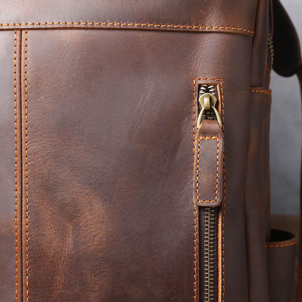 Unisex - Stylish Brown Leather Backpack - Durable & Versatile