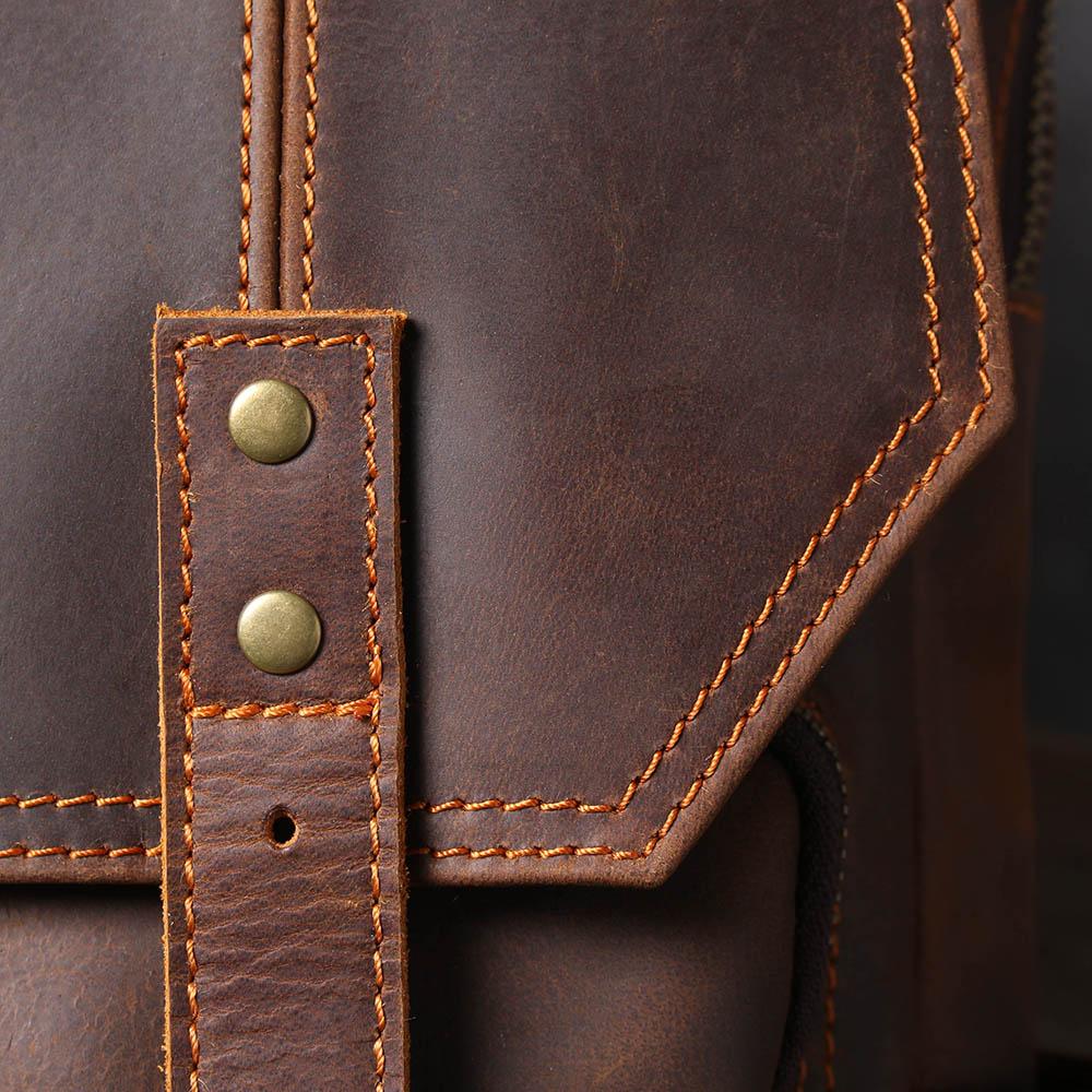 Unisex - Stylish Brown Leather Backpack - Durable & Versatile