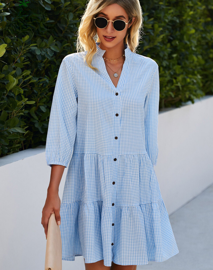 Casual button summer dress