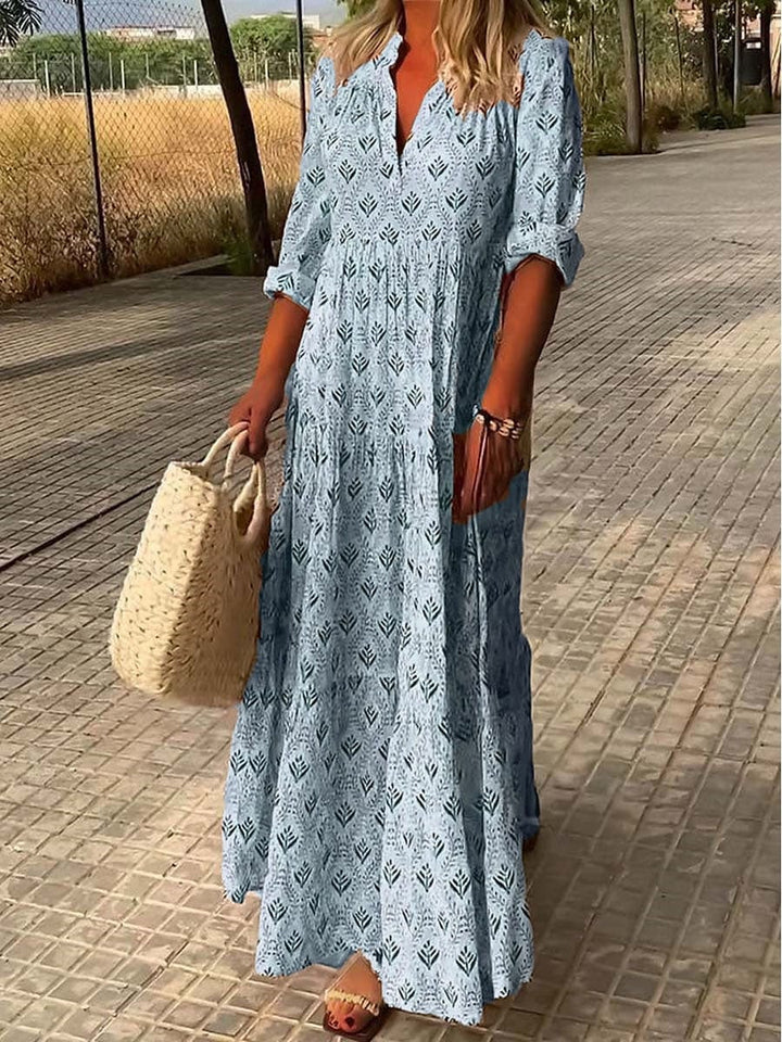 Elegant linen maxi dress