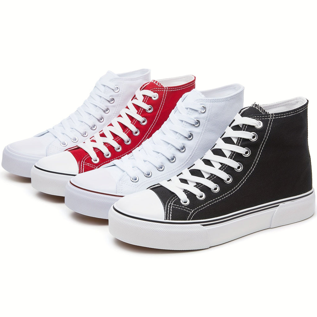 Lotte | Casual canvas trainers in solid colour with rubber sole