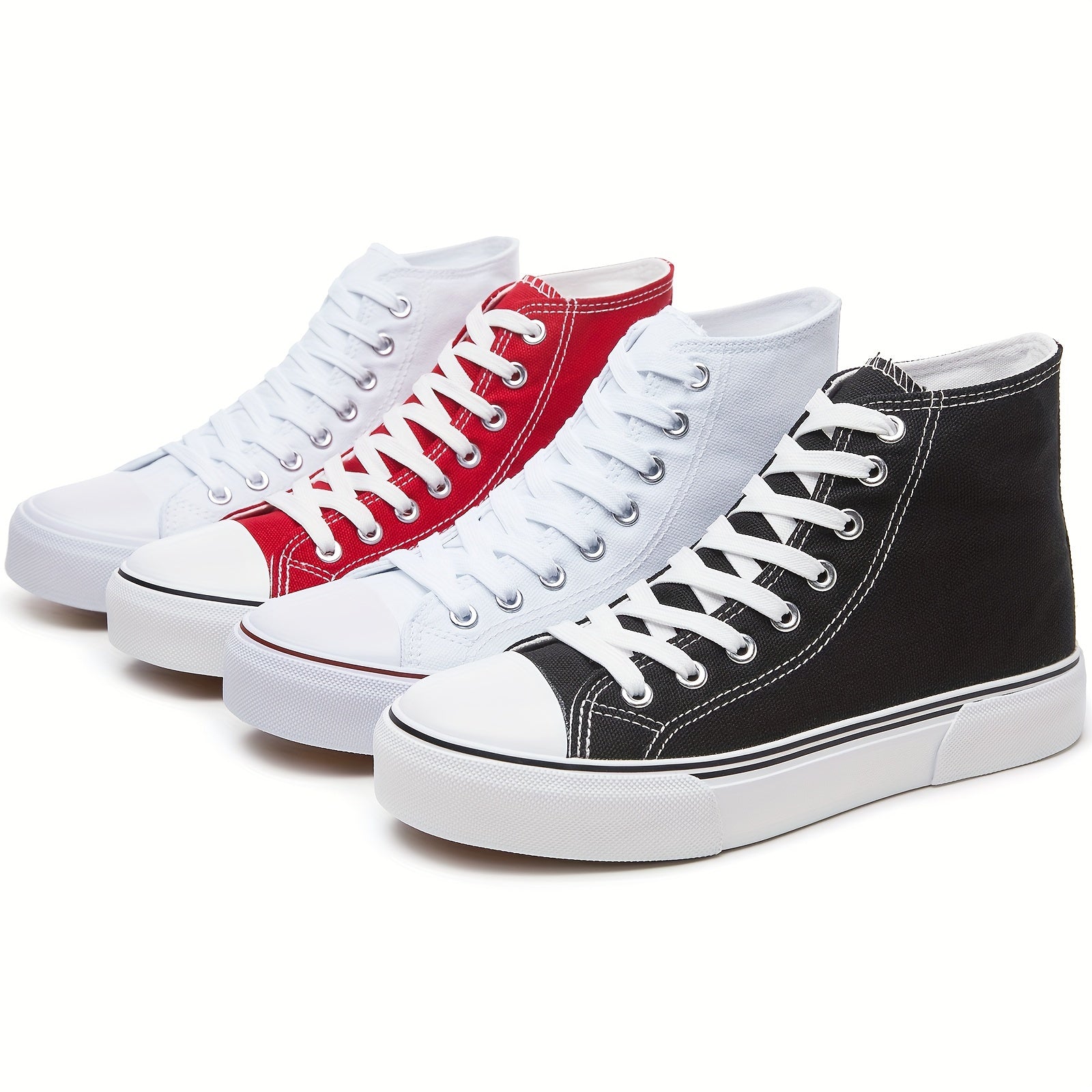 Lotte | Casual canvas trainers in solid colour with rubber sole