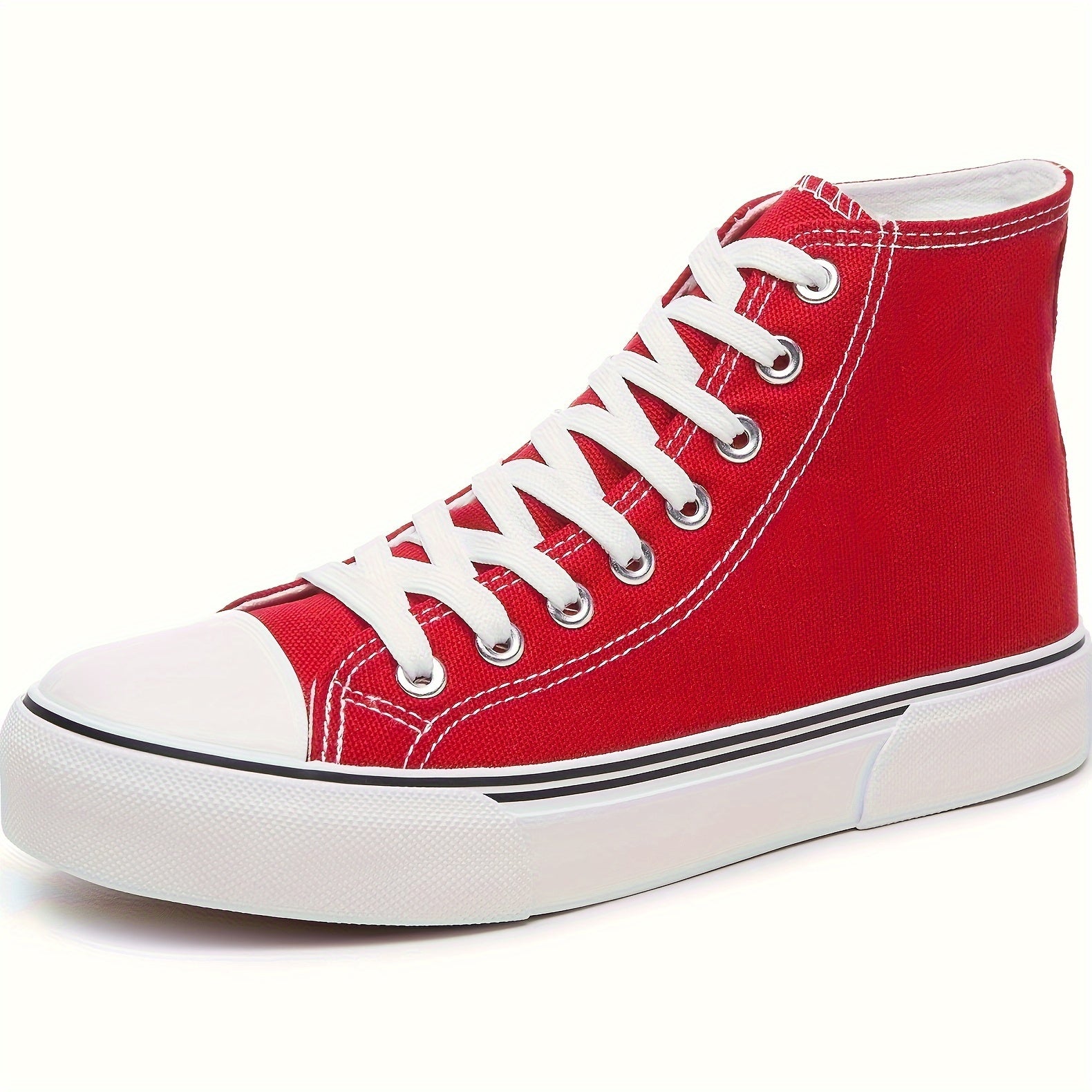 Lotte | Casual canvas trainers in solid colour with rubber sole
