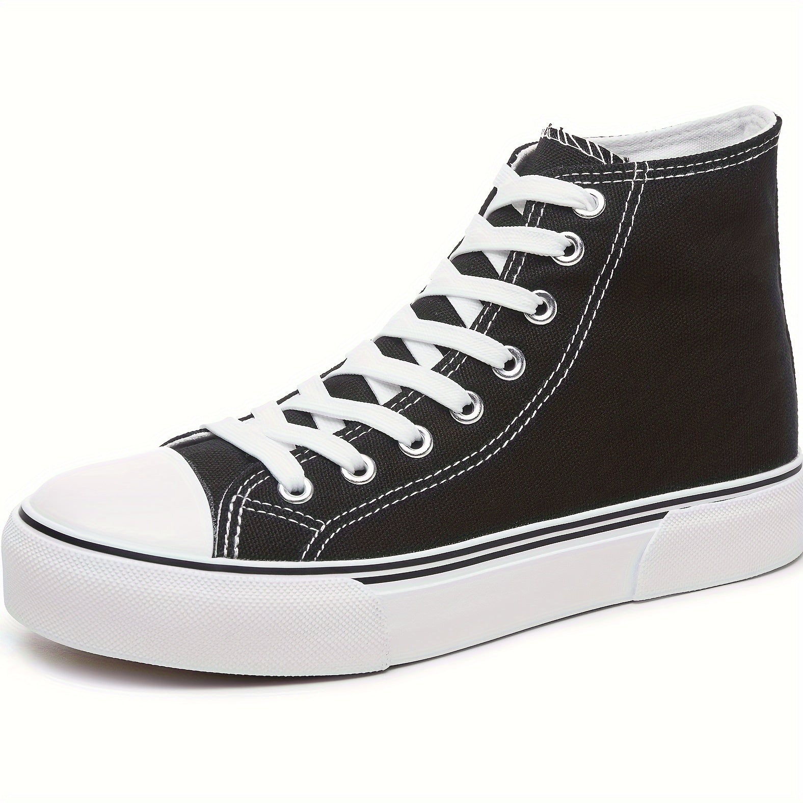 Lotte | Casual canvas trainers in solid colour with rubber sole