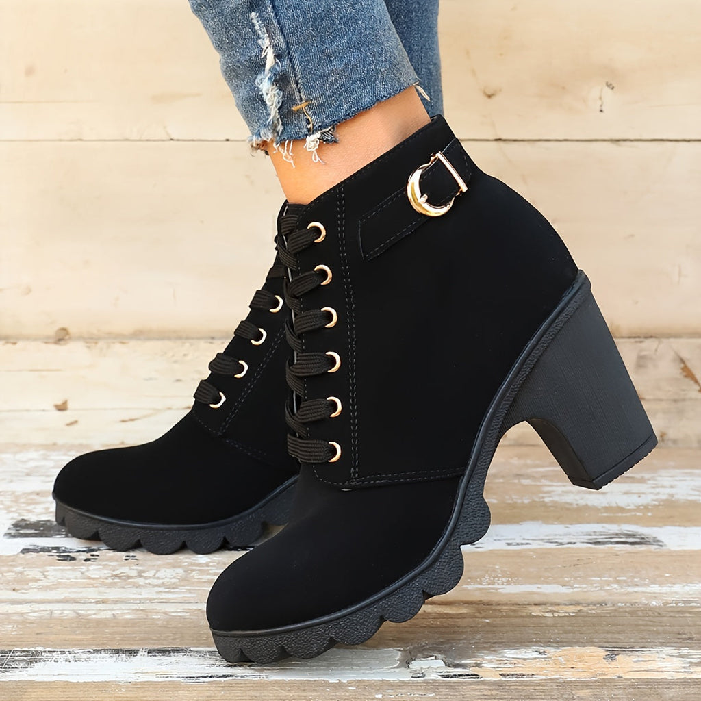 Lotte | Solid colour chunky heel boots