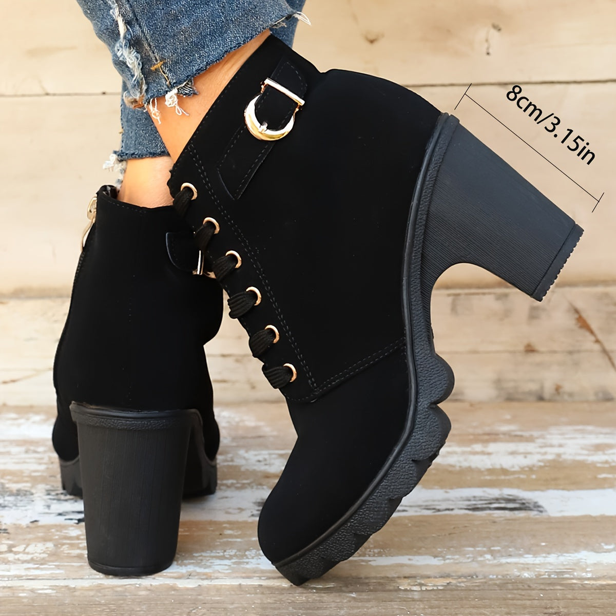 Lotte | Solid colour chunky heel boots