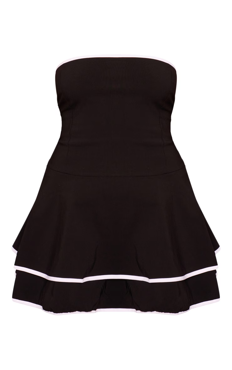 Mini dress with frill trim