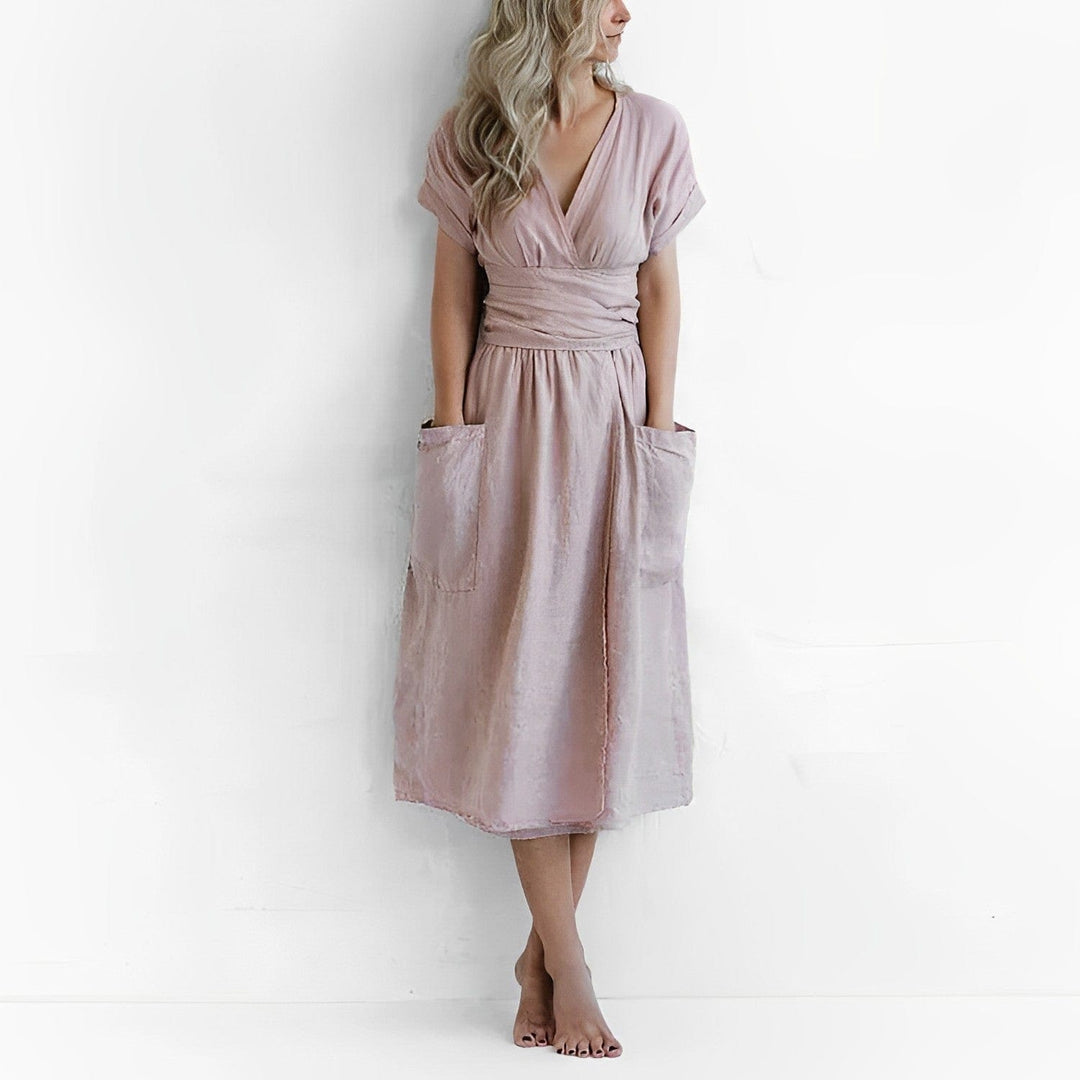 Elegant linen dress fashion