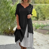 Comfortable, loose dress with V-neckline