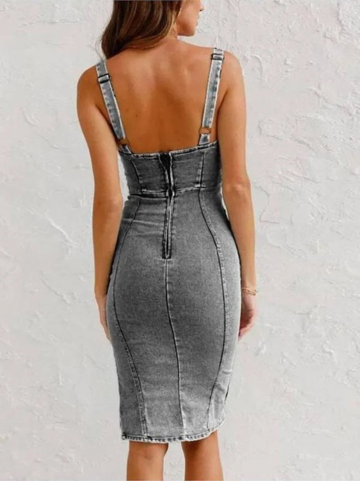 Denim Dress with Adjustable Straps