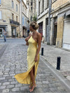 Elegant yellow midi dress