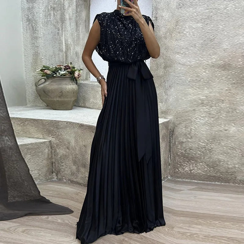 Elegant evening dresses with pleats