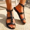 Sandals with scalloped edges