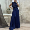 Elegant evening dresses with pleats