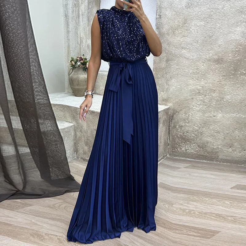 Elegant evening dresses with pleats