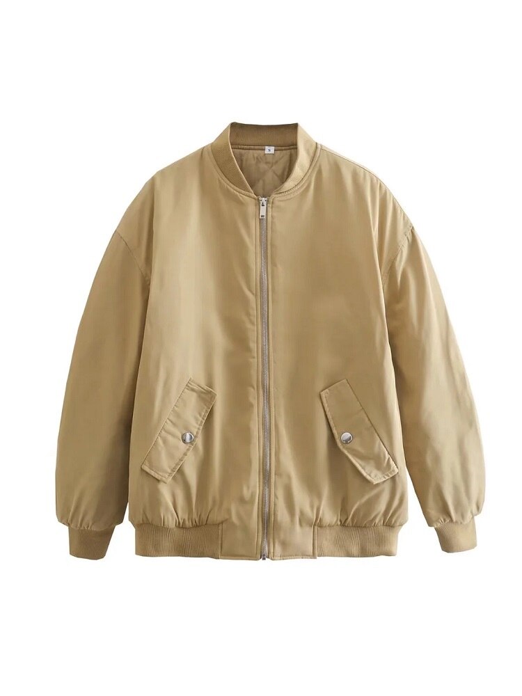 Women's - Bomber Jacket - Oversized - Stylish Transition Outerwear