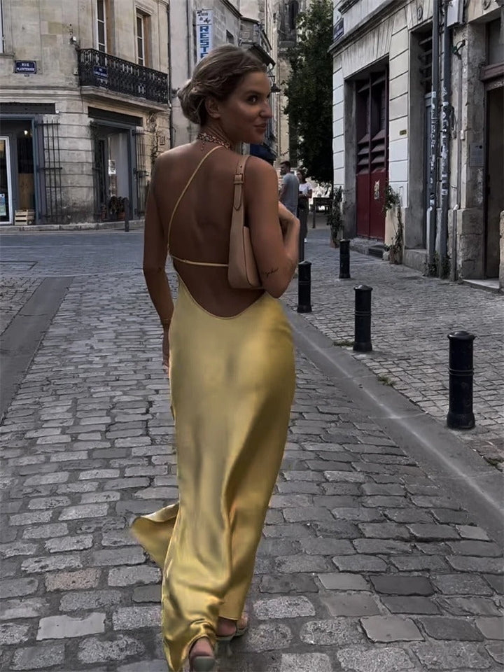 Elegant yellow midi dress