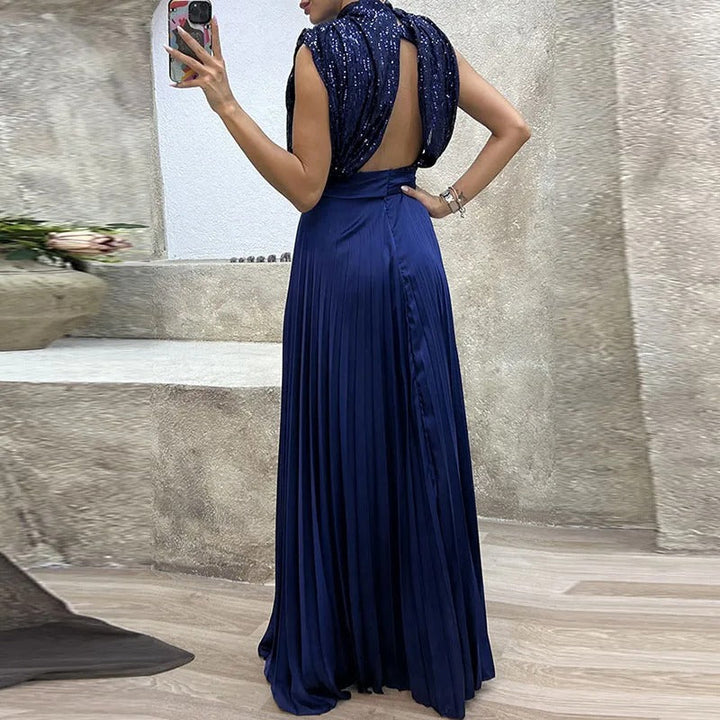 Elegant evening dresses with pleats