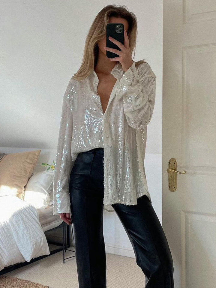 Oversized glitter blouse