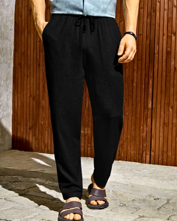 Men's – Classic Linen Trousers – Lightweight Casual Fit – Summer Pants