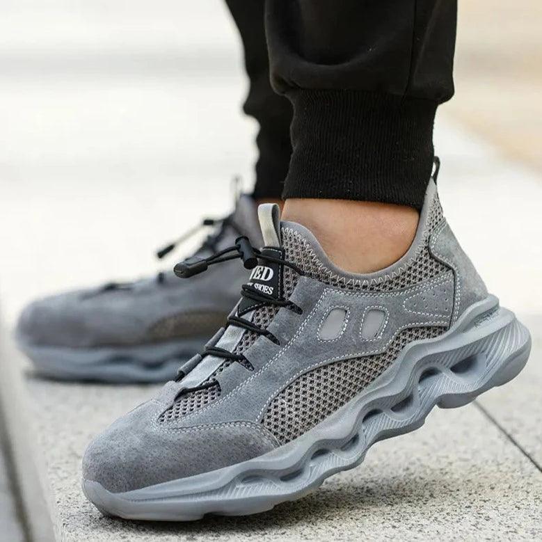 Outdoor trail trainer with breathable mesh