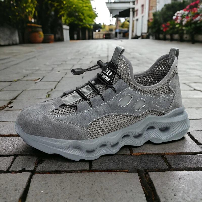 Outdoor trail trainer with breathable mesh