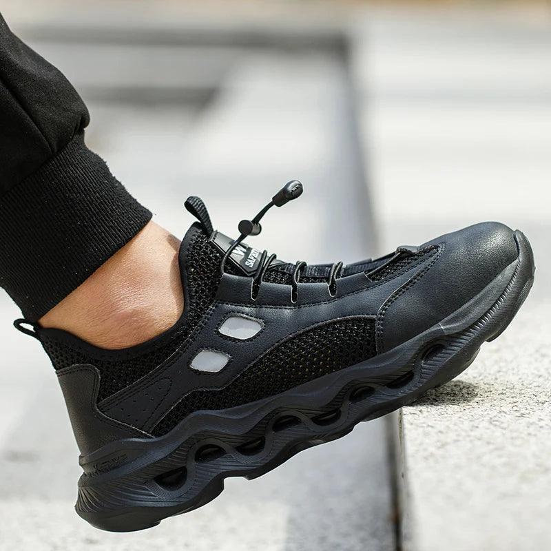 Outdoor trail trainer with breathable mesh